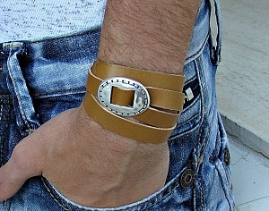 unisex boho δερμάτινο  βραχιόλι