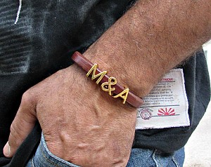 Two Initials Bracelet, Personalized Initial Bracelet, Gold Monograms Leather Bangle Bracelet, Customized on your wrist