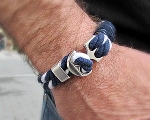 Mens Anchor Bracelet Nautical Rope bracelet Sailor Bracelet Sailing Bracelet Customized On Your Wrist