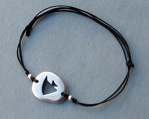 Ocean Fish cord bracelet, mens bracelet, Silver Pebble, bracelet for men, gift for him, mens jewelry, adjustable