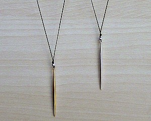 Long Drop Necklace Pendant, Unisex Silver Gold Charm, Cord Necklace Pendant, Adjustable