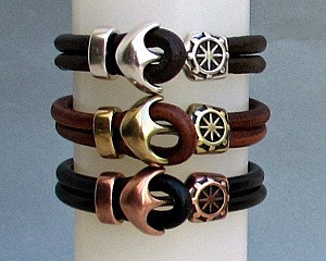 Anchor Bracelet Mens Leather bracelet Cuff Sailing Bracelet Customized On Your Wrist