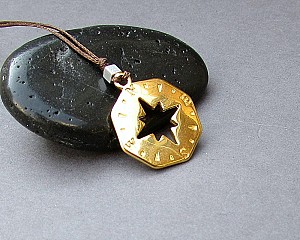 Compass Necklace Pendant,Mens Silver Charm, Cord Necklace Pendant, Adjustable
