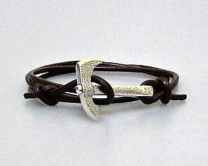 Axe Mens Leather Bracelet Mens wrap Cuff Bracelet Adjustable Black, Silver, Gold, Bronze