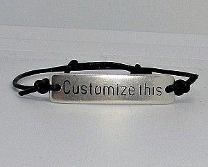 Mens Personalized Leather Bracelet, Custom Mens Unisex, Engraved Bracelet, Gift For Men Women, Boyfriend Gift, Adjustable