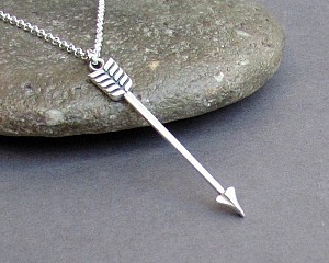 Arrow Mens Necklace Arrowhead Mens  Long Chain Necklace Mens Silver Necklace Mens Jewelry