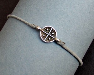 Cross Bracelet, Silver Cross Charm, Cord Bracelet For Men, Elastic Bracelet, Bestfriend Bracelet, Adjustable  6 - 9 1/2 Inches
