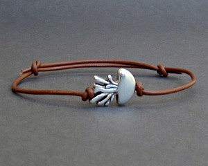 Jellyfish Bracelet, Silver Jellyfish Charm, Leather Bracelet For Men, Gift for him, Bestfriend Bracelet, mens jewelry, Adjustable