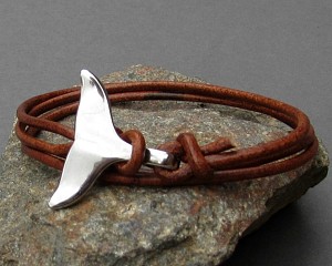 Whale Tail Bracelet Mens Leather Wrap Boho Bracelet Unisex Leather Bracelet Adjustable