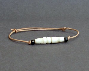 White Bone Bracelet, Carved White Bone, Leather Bracelet For Men, Gift for him, Bestfriend Bracelet, mens jewelry, Adjustable