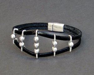 Unisex Leather Bracelet Beaded Bracelet Boyfriend Gift Customized On Your WristFathers day gift