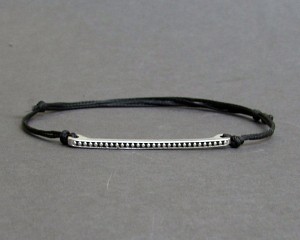 Mens Bar Bracelet, Tiny Silver, Gold, Cord Bracelet For Men, gift for him, Boyfriend Gift, Mens Jewelry Adjustable