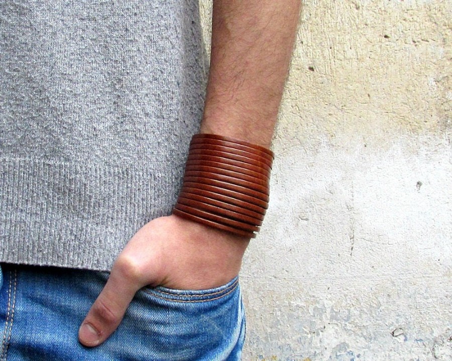 unisex δερμάτινο boho βραχιόλι