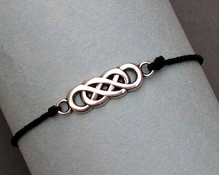 Silver Tribal Bracelet, Silver Puzzle Tribal, Cord Bracelet For Men, Elastic Bracelet, Bestfriend Bracelet, Adjustable  6 - 9 1/2 Inches