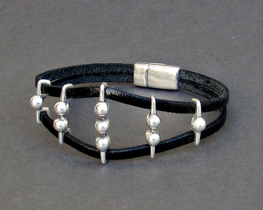 Unisex Leather Bracelet Beaded Bracelet Boyfriend Gift Customized On Your WristFathers day gift