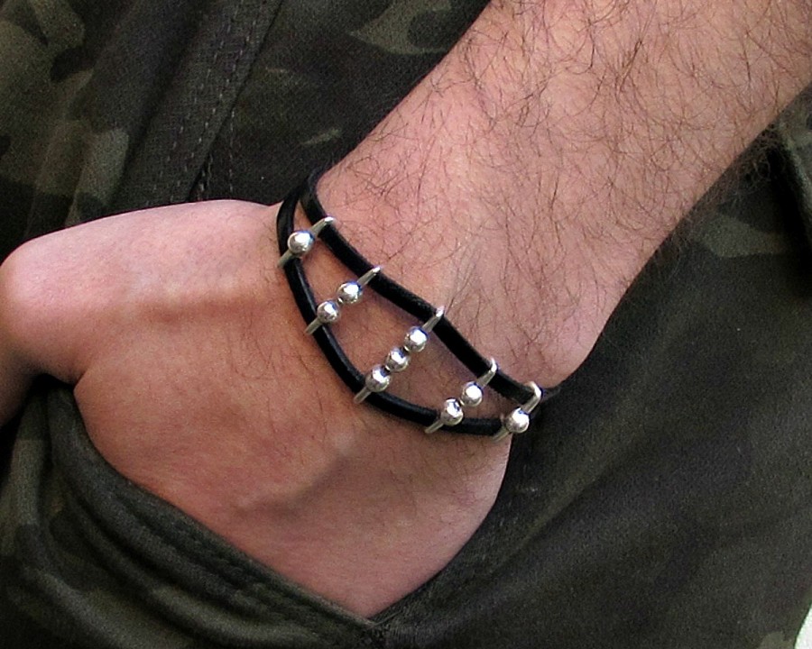 Unisex Leather Bracelet Beaded Bracelet Boyfriend Gift Customized On Your WristFathers day gift