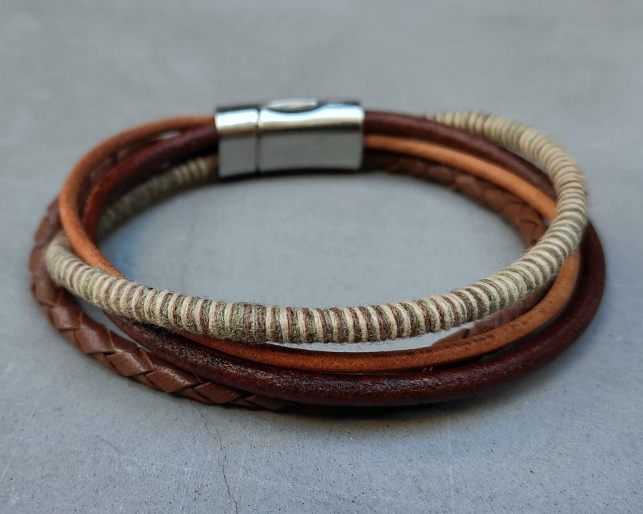 Mens Boho Leather Bracelet Cuff Unisex Multicolor Multistrand Bracelet Mens Bracelet Womens bracelet Customized To Your Wrist