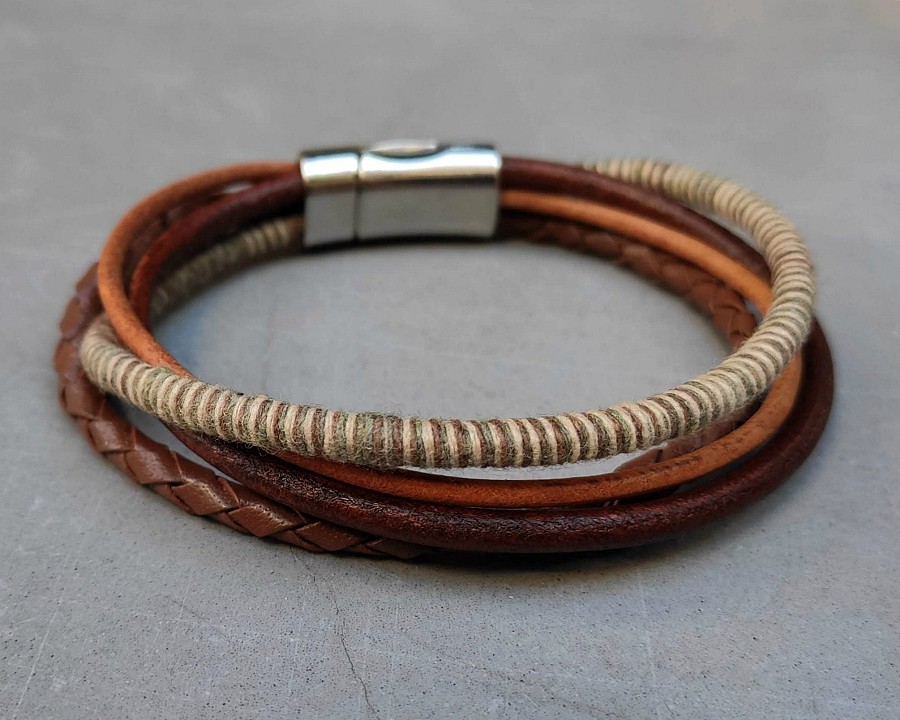 Mens Boho Leather Bracelet Cuff Unisex Multicolor Multistrand Bracelet Mens Bracelet Womens bracelet Customized To Your Wrist